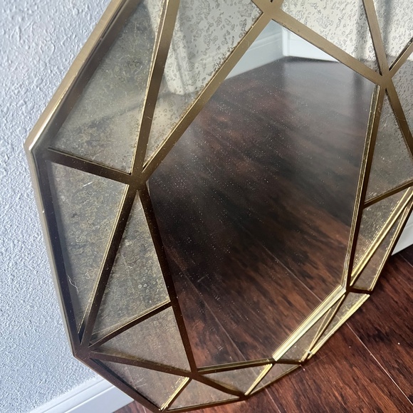 Gold Geometric Mirror - Picture 2 of 2